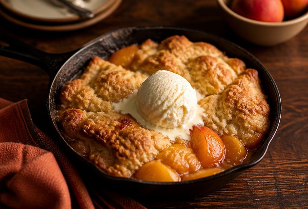 Skillet Peach Cobbler